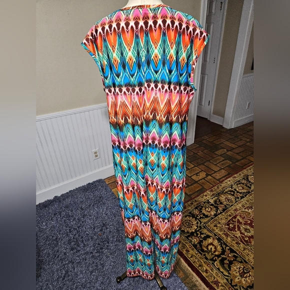 KSL Karin Stevens Boho Maxi Dress 1X - Picture 4 of 5